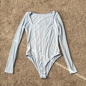 Light Blue Long Sleeve Bodysuit